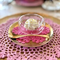 SALONE TOKYO - 茹でタコ）真ダコを72℃で4分の火入れ｡じゃがいもとアサリのお出汁で作った泡のソースとオレンジオイルをかけて｡