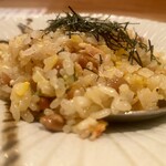 割烹 縮 - 〆の納豆チャーハン♪