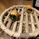 arkua - タルト生地に海老とケールの葉