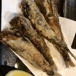 おにぎり道場五代目もりもり亭 - メヒカリ唐揚げ　宮崎に赴任中は散々、食べましたが東京で食べられるとは