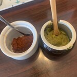 井手ちゃんぽん - 味変の辛味噌と柚子胡椒