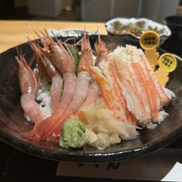 越前がに・旬のお料理 らでん - 越前ずわいがにと甘海老の丼ぶり御膳