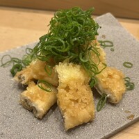 sushi AKEBONO - 穴子一本天ぷら 九条ネギ盛り1540円税込、このボリュームでこの値段なら決して高くない。