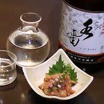 個室処 稲田屋 - 中浦さんの烏賊の麹漬け。左手には日本酒かごはんが欲しくなる一品。