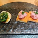 にほんしゅ椿 日本酒BAR - にら玉、トロパン