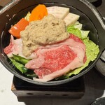 花殿 梅田茶屋町 - 近江牛ブリスケ泰荘山芋の自然箸とろろ鍋