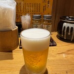 釜喜利うどん - 無料のグラスビール