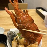 かねかつ食堂 - 伊勢海老と鮑の天丼