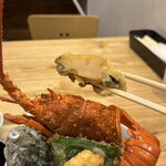 かねかつ食堂 - 伊勢海老と鮑の天丼