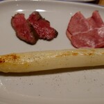 バーベキュー&カフェ ケーニッヒ - 料理写真:アスパラ３皿目：ソテー＆米沢牛