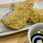 食事処 ときわ - 花雪アジフライはフワフワの食感　旨い日本酒とも相性バッチリ