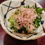 手打ちそばふじ - わさび葉のおひたし（かなりツーンと来る！）