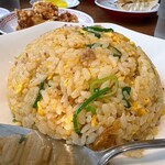 ラーメン魁力屋  - 焼きめし唐揚げ定食 440円 並変更＋132円