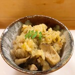 穴子料理と地酒 浅草 川井 - 豚肉のおこわ