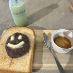 yoake - 小倉トースト&抹茶ミルク