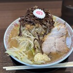 麺屋 神工 - ラーメンミニ(980円) 野菜マシ・にんにく少し・あぶら普通・アレ(きくらげ)