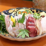 温鮮酒場 ちょんまげ - お造り盛り合わせ五種