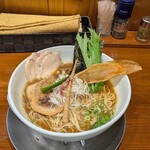暁 製麺 - 魚介だしらぁ麺  ( 豚バラチャーシュー トッピング )