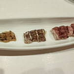 鮨 やすみつ - しゃこの食べ比べ