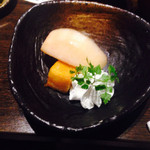 九州うまいもんと焼酎 芋蔵 - デザート、白桃と大学芋