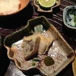 天ぷら 元吉 - 鮑の天ぷら 肝ソースで Ｈ26.8 柔らかくて美味い