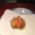 天ぷら 元吉 - 大葉うに Ｈ26.8 利尻のうに 至福の味