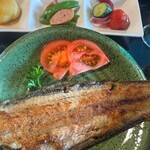 よし庵 - 舌びらめのムニエル バジルソース添え