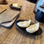 すじかま - おうどんの端っこの天ぷら。美味しい