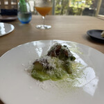 megui Innovative Restaurant - 黒毛和牛ブレザオラ、アスパラガスとバンビーメロン 究極の生ハムメロンでした( ; ; )