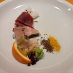 丸新 - 螺貝、鰆炙り、中とろ、障泥烏賊