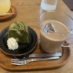 月下老 - Sweets&Drinkset ホワイトチョコ入り抹茶パウンドと、スパイス豆乳チャイICE