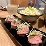 九州料理と地酒 うまかばい - 肉寿司！ローストビーフ握り！