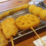 串カツ田中 - 注文した五本の串カツ