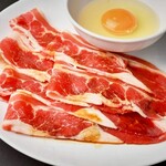 焼肉 うしの家 - すき焼きカルビ　　卵との相性抜群！　　　　　　　　　