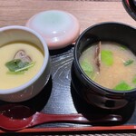かねき本店 - 茶碗蒸し＆味噌汁
