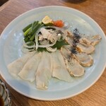 魚河岸酒場FUKU浜金 - 鉄刺と炙りに鉄皮も付いている。