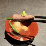 西中州焼肉 きらく - 上ロースと春野菜の銀あんかけ