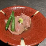 西中州焼肉 きらく - 上ロースと春野菜の銀あんかけ