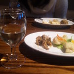 RIGOLETTO　WINE　AND　BAR - 2009/12 Rigoletto Lunch 1,500円：前菜　ミニワインが付いてきました
