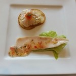 ラ・メール・プラール - ﾗﾝﾁｺｰｽDのｱﾐｭｰｽﾞ(ｽﾓｰｸﾁｷﾝとｴﾋﾞのﾀﾙﾀﾙ)