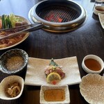 塚原の里 - 鶏定食（焼くものは2人前）