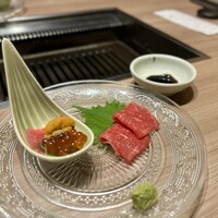 焼肉かなう - 黒毛和牛刺し ＆ 和牛ユッケ