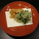 味享 - 小柱と芹の天ぷら