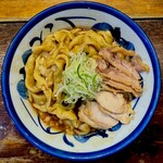 肉そば てノ字 - 裏メニュー ①    もち麦　　　　「極太麺」と親鶏で啜る油そば