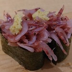 沼津魚がし鮨 - 生桜エビ軍艦480円