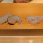 鮨 はしもと - タイラガイ、ツブ貝、マコガレイ