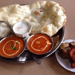 Indian Restaurant D SAGARMATHA - 20140830 サガルマータ ★レディースセット （チキン中辛・海老中辛）（1050円）★これに「スープ・サラダ・ドリンク」が付きます(^-^)/