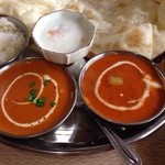 Indian Restaurant D SAGARMATHA - 20140830 サガルマータ ★レディースセット （チキン中辛・海老中辛）（1050円）★