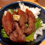 麺家 たけ田 - 船内漬け！ホタルイカの沖漬丼アップ