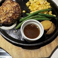 国産熟成焼肉 肉バル ドウラクコリーダ - ガーリックハンバーグ1320円